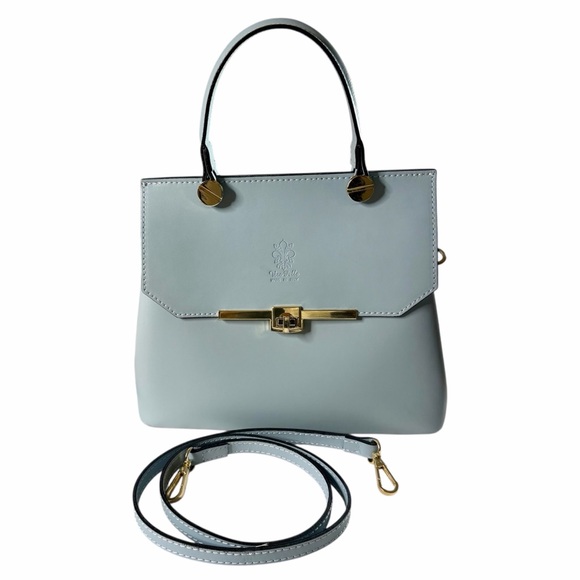 Vera Pelle Handbags - Vera Pelle Made in Italy Women's Baby Blue Handbag